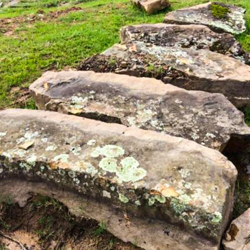 boulders with moss and lichen for construction